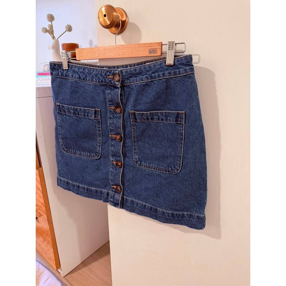 Free People Button Front Denim Mini Skirt ✨ - Picture 3 of 5